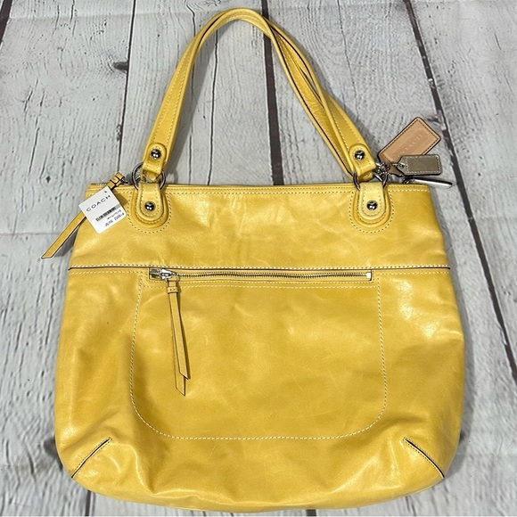 NWT Coach Poppy Glam Tote in Sunflower - Picture 4 of 9